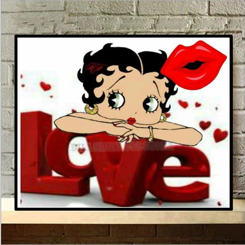 5D сделай сам алмазная вышивка мультфильм Betty Boop "Love" крестиком на рисунке