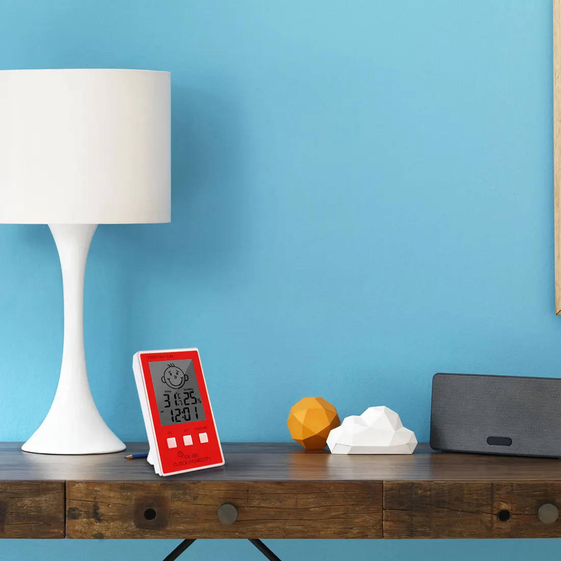 ЖК цифровой термометр гигрометр настольные часы измерение температуры и