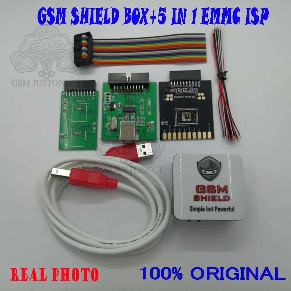 Новейший оригинальный GSM SHIELD BOX + 5 в 1 адаптер EMMC Ремонт Imei сброс учетной записи Google