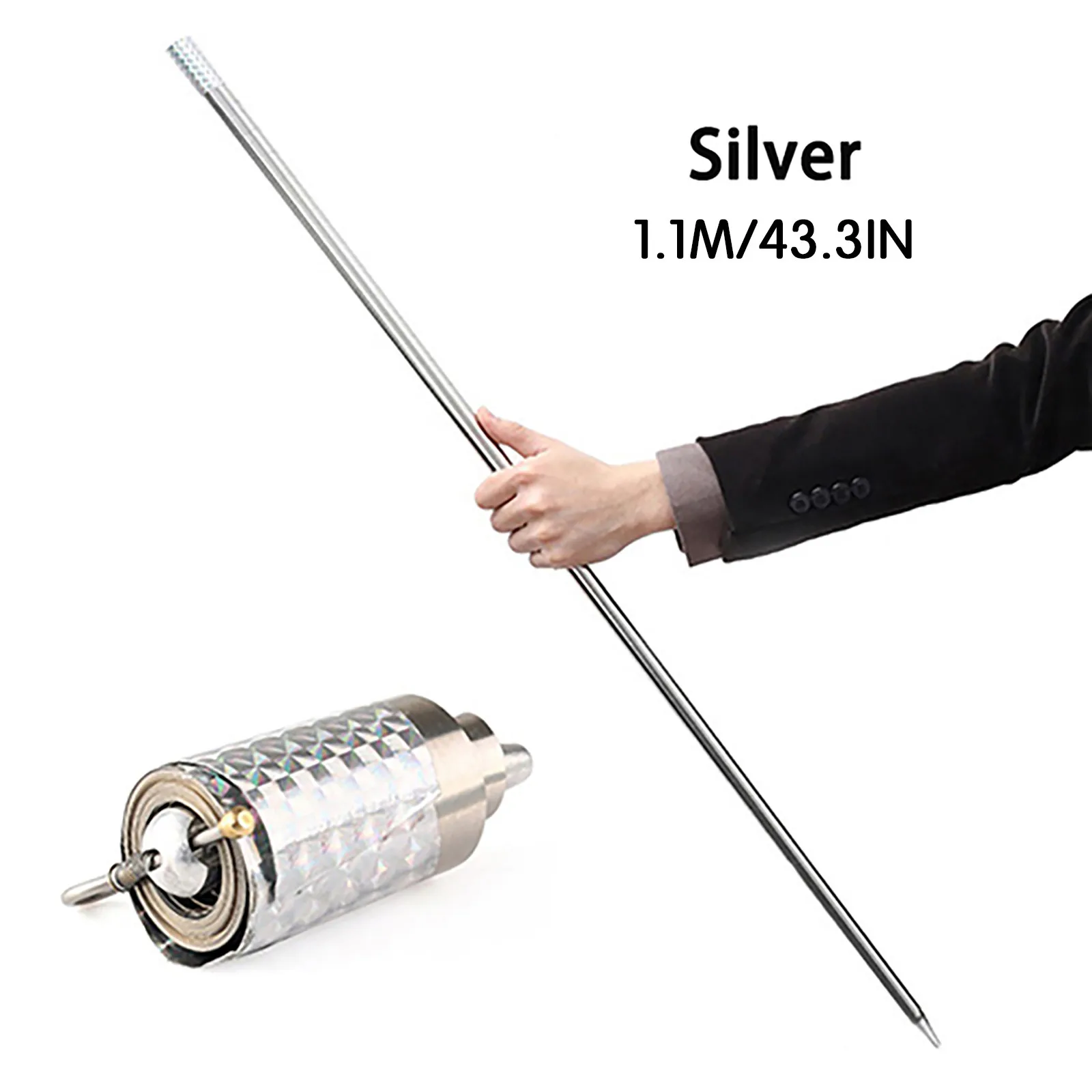 

Telescopic wand Silver Professional Trick Prop Stretchable Outdoor Self-defense stick Stress Relieve High Elasticity Magic Toys
