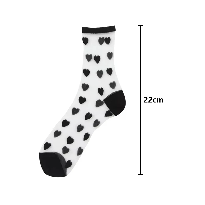 Носки женские прозрачные хлопковые в стиле Харадзюку Мягкие сетчатые блестящие