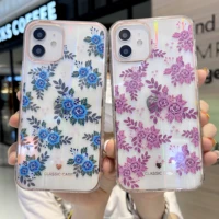 colorful phone cases for iphone 12 11 pro max xs x xr se 2020 7 8 plus back cover gradient aurora flower tpu shockproof coque
