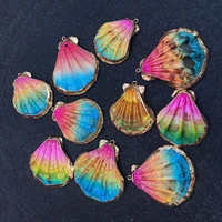 5pcs color natural shell pendant 30x35 40x55mm for diy handmade jewelry making shell necklace earrings jewelry accessories