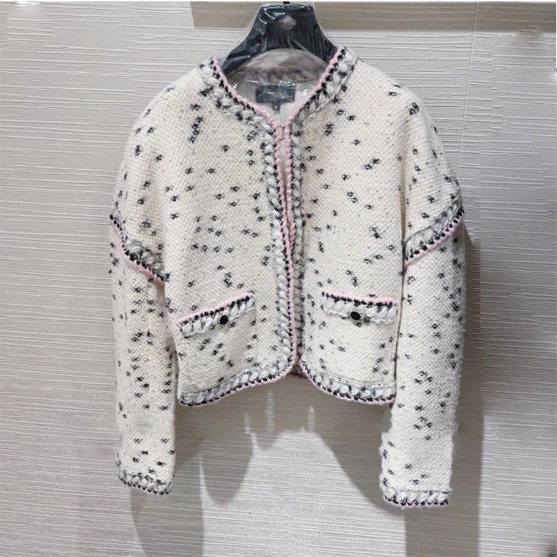 

Новинка Осень-зима 2021 женская одежда Xiaoxiang Mingyuan шерстяное Смешанное пальто для дома вязаный кардиган свитер