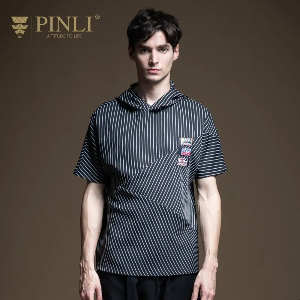 Pinli 2020 летняя Новинка с капюшоном полосатая аппликация тонкая против морщин