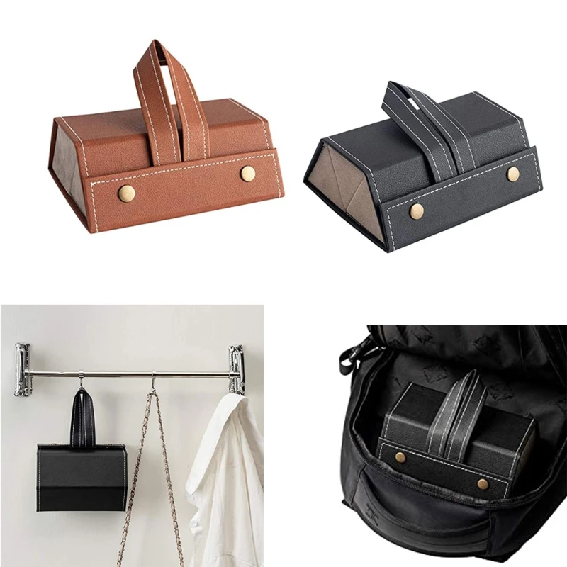 

3 Slots Foldable PU Leather Sunglasses Eyeglasses Travel Organizer Case Display