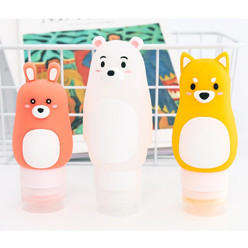 Дорожная упаковка силиконовые бутылки милые Мультяшные пустые в форме кролика 50