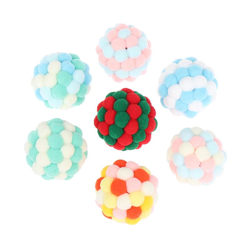 

Pet Supplies Cat Self-excited Ball Interactive Toy Kitten Plush Ball Multicolor