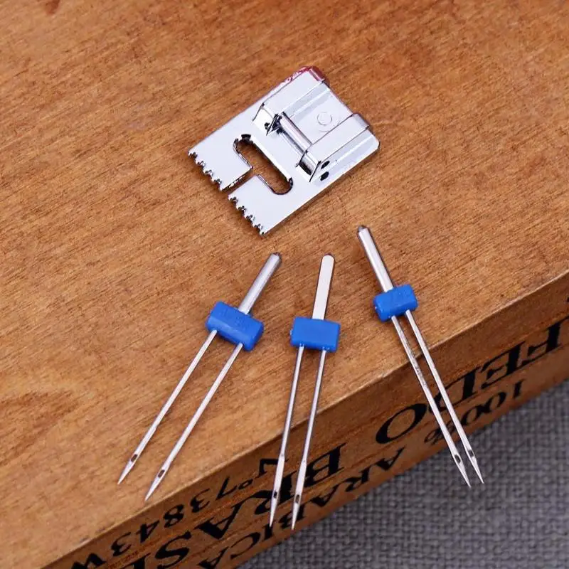 Металлическая прижимная лапка для швейной машины с 3 размерами двойной иглы Brother