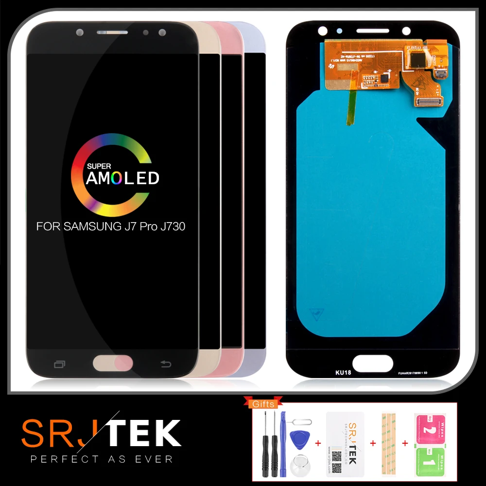 Оригинальный OLED дисплей 5 дюйма для SAMSUNG Galaxy J7 Pro J730 ЖК 2017 дигитайзер сенсорного