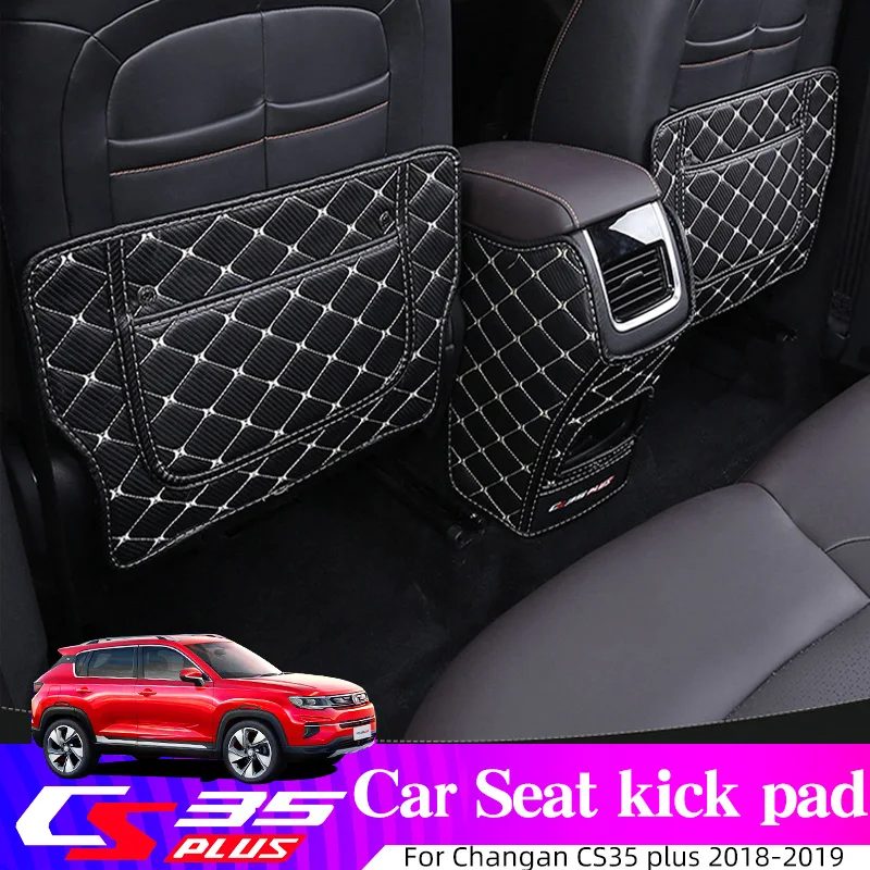 

Seat Kick PadFor Changan CS35 Plus 2018-2019 Car Back PU Leather Protector Dust-Proof Mat Accessories Iinterior