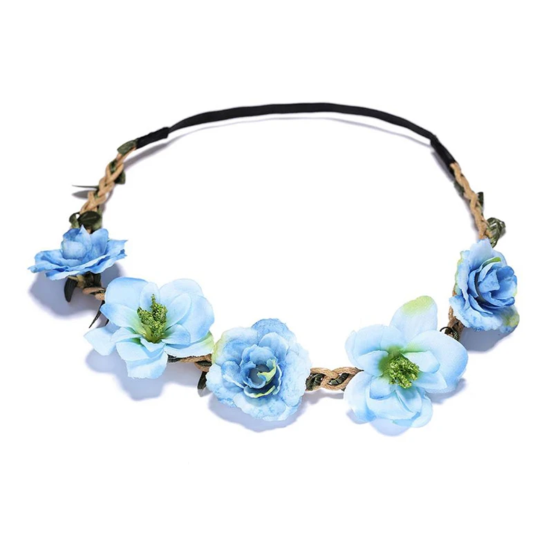 M MISM женская свадебная Цветочная повязка на голову для девочек Boho головной убор с цветами детские повязки на голову аксессуары для волос свадебный веночек пляжная гирлянда - Цвет: Type 21