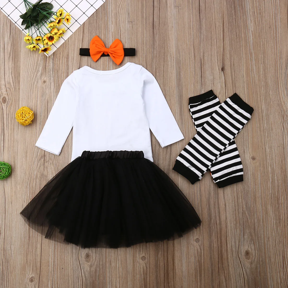 Одежда для малышей на весну и осень комбинезон с изображением тыквы