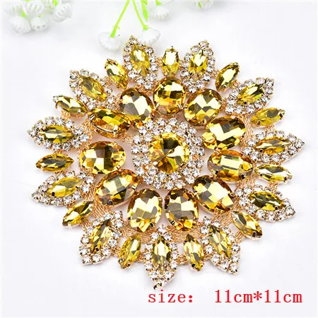 topaz in gold Высокое качество прозрачный кристалл AB аппликация СТРАЗА свадебное платье украшение стеклянные нашивки со стразами шитье для одежды DIY ткань - Цвет: topaz in gold