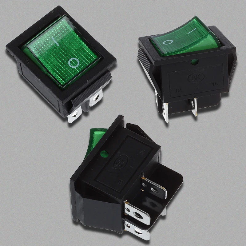 Green Light 4 Pin DPST ON/OFF Snap in Boat Rocker Switch 16A/250V 15A/125V AC | Обустройство дома