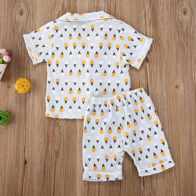 Лидер продаж 2020 детская одежда для сна хлопковая льняная летняя с коротким