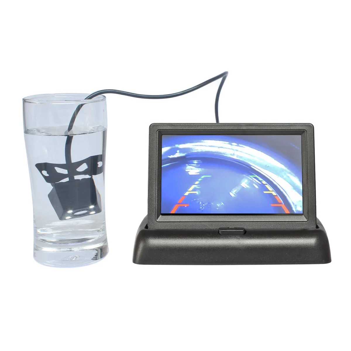 Автомобильный монитор DIYKIT 4 3 &quotFoldabl TFT LCD автомобильный заднего вида светодиодная