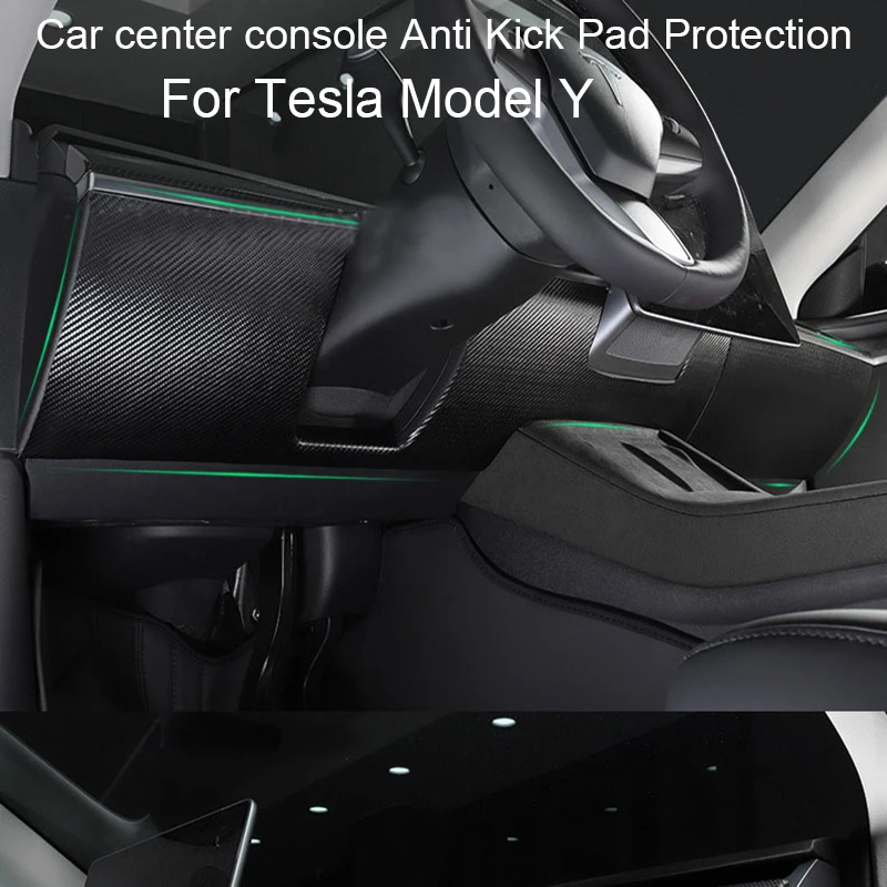 

Car center console Leather model y 20-22 For Tesla Model Y Anti Kick Pad Protection Carbon Fiber Sticker Side Edge Film