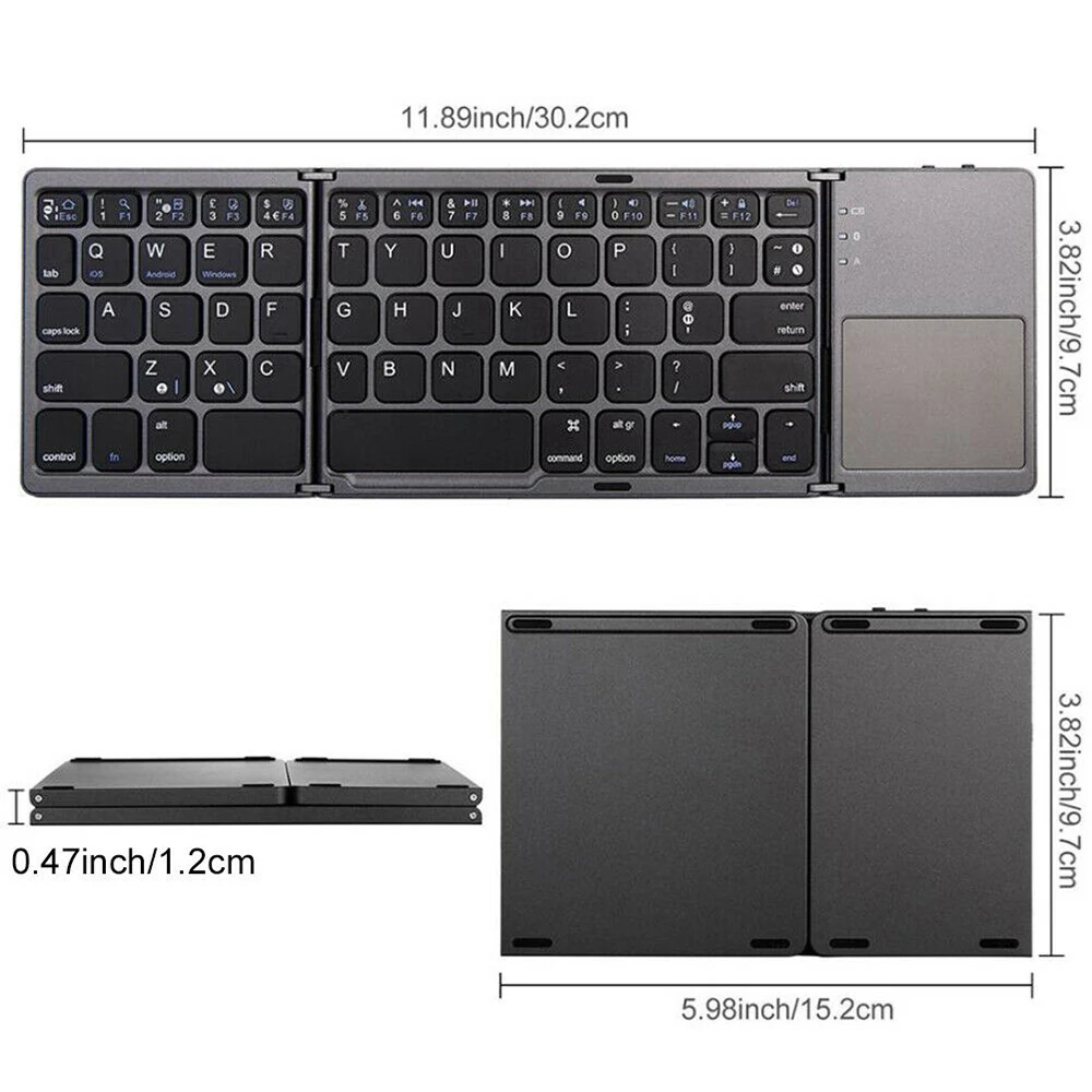 Складная Беспроводная мини-клавиатура с Bluetooth складная перезаряжаемая