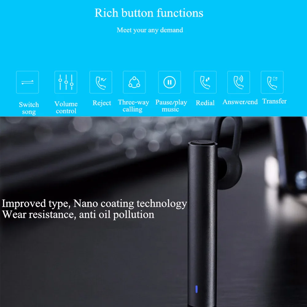 Оригинальные bluetooth-наушники Xiao mi, молодежная версия, гарнитура с шумоподавлением, bluetooth 4,1, Xiaomi mi, handfreeнаушники с mi c