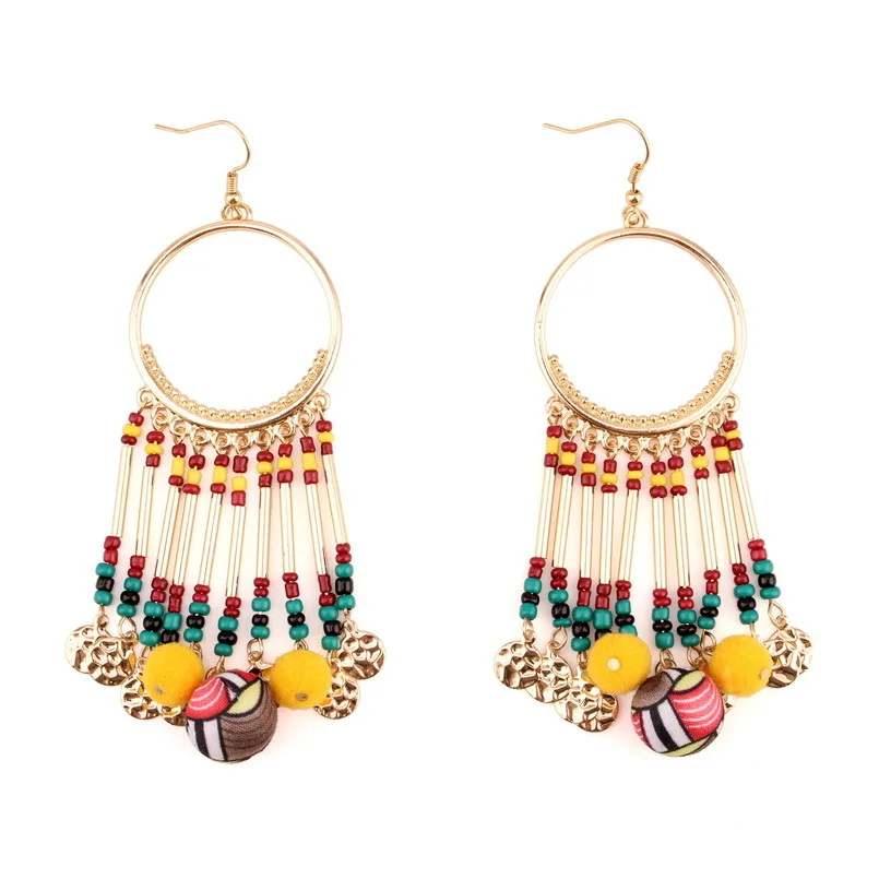 Florosy золото Цвет Металл ватным тампоном кулон Висячие серьги для Для женщин ful