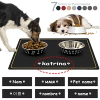 personalized dog bowl mat waterproof pet placemat cat bowl pad id customized name for dog cats food water mat pet accessories