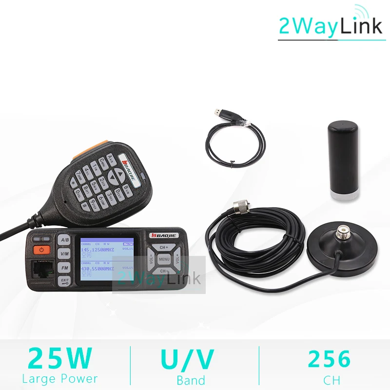 Add Mini Ant-Cable Baojie BJ-318 автомобиля иди и болтай Walkie Talkie радио двухдиапазонный УКВ UHF Мобильная радиосвязь 20/25 Вт иди и болтай Walkie Talkie “иди и 10 km автомобильные радио 10 км обновление BJ-218 Z218 - Цвет: Add Mini Ant-Cable