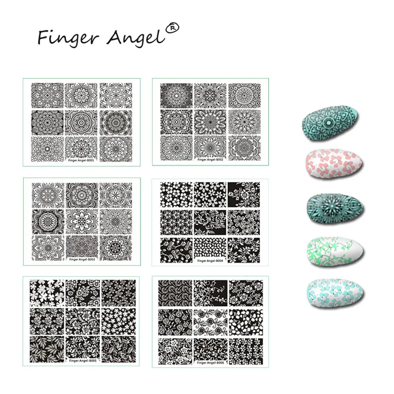 Палец ангел 1 шт. 6*8 см штамповка шаблон пластина для стэмпинга дизайн шаблоны