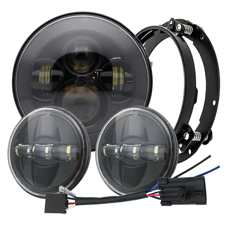 7 &quotсветодиодная Автомобильная фара мотоцикла H4 Phare фарол Moto фары с 4 5 дюймов