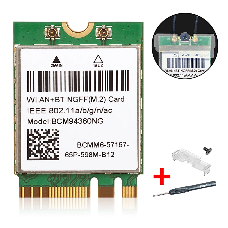 Для Hackintosh mac os BCM94360NG BCM94360CS2 802.11AC WiFi 867 Мбит/с WLAN Беспроводная карта Bluetooth 4 0 NGFF M.2