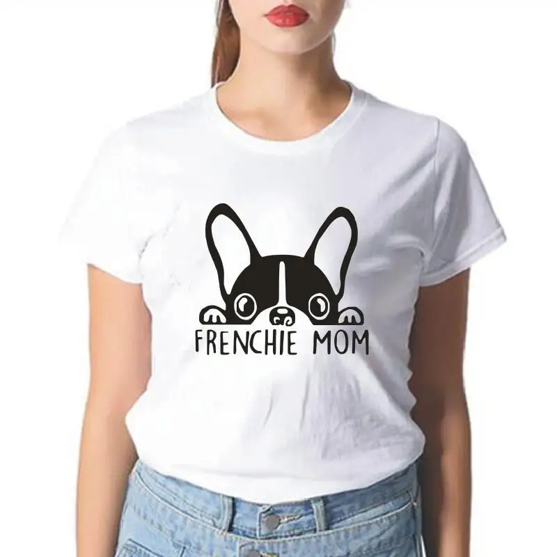 Frenchie Mom женская футболка с принтом в виде французского бульдога и мамы модная