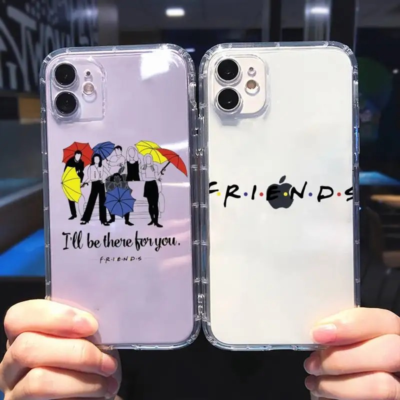 

Funny Clip Art Friends TV Show Phone Case For iphone 13 12 11 8 7 plus mini x xs xr pro max Transparent soft
