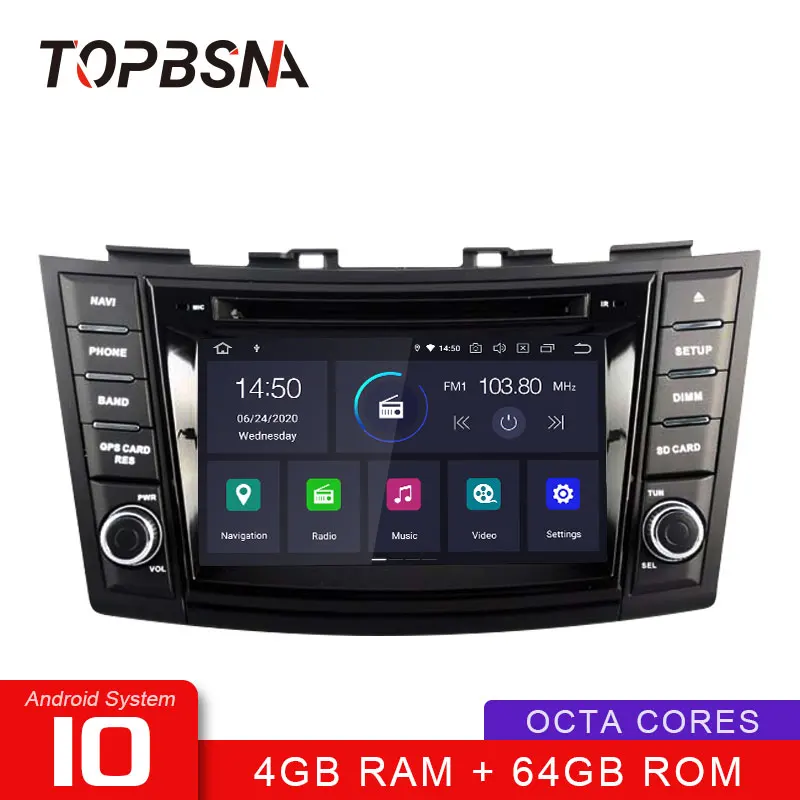 

Автомобильный DVD-плеер TOPBSNA на Android 10 для Suzuki Swift 2011, 2012, 2013, 2014, 2015, Wi-Fi, мультимедиа, GPS, навигация, 2 Din, автомобильное радио, стерео