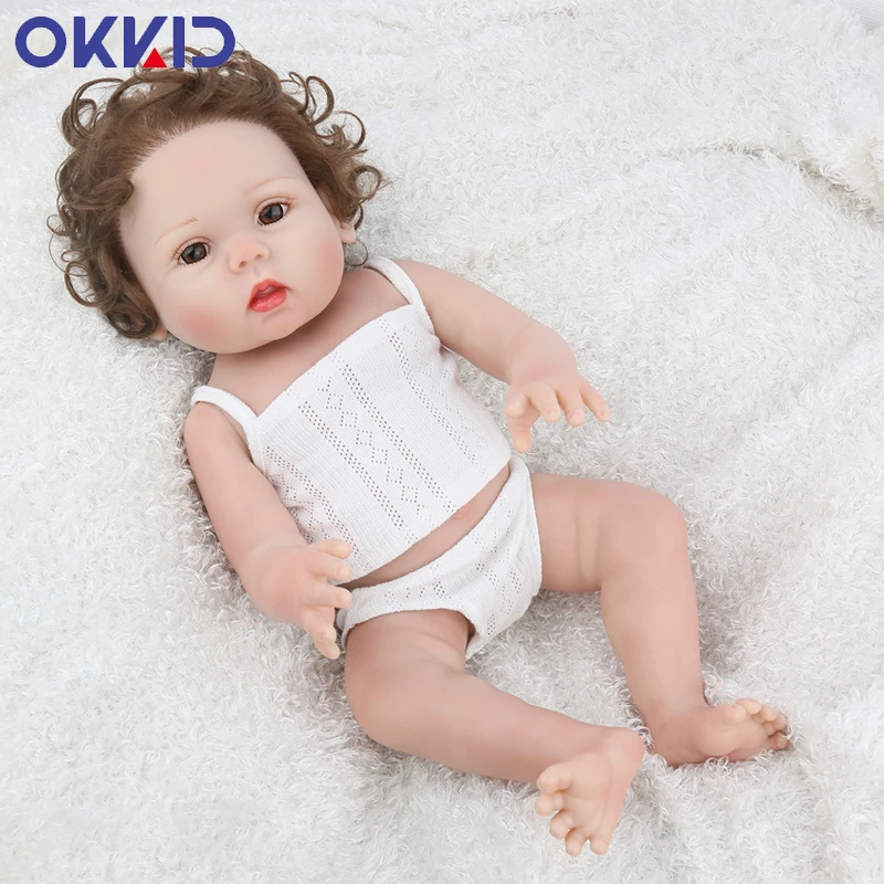 OKKID 45 см силиконовая кукла для всего тела игрушки девочек настоящая Реалистичная