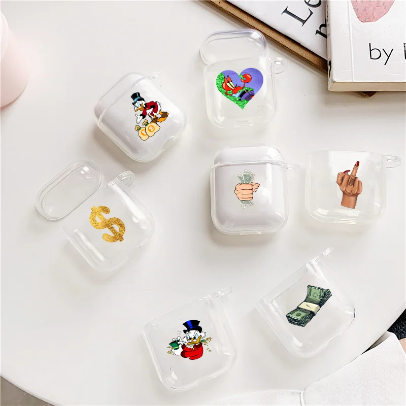Мультяшный денежный чехол для Airpods 2 1 3 Airpod pro прозрачная смешная Прозрачная