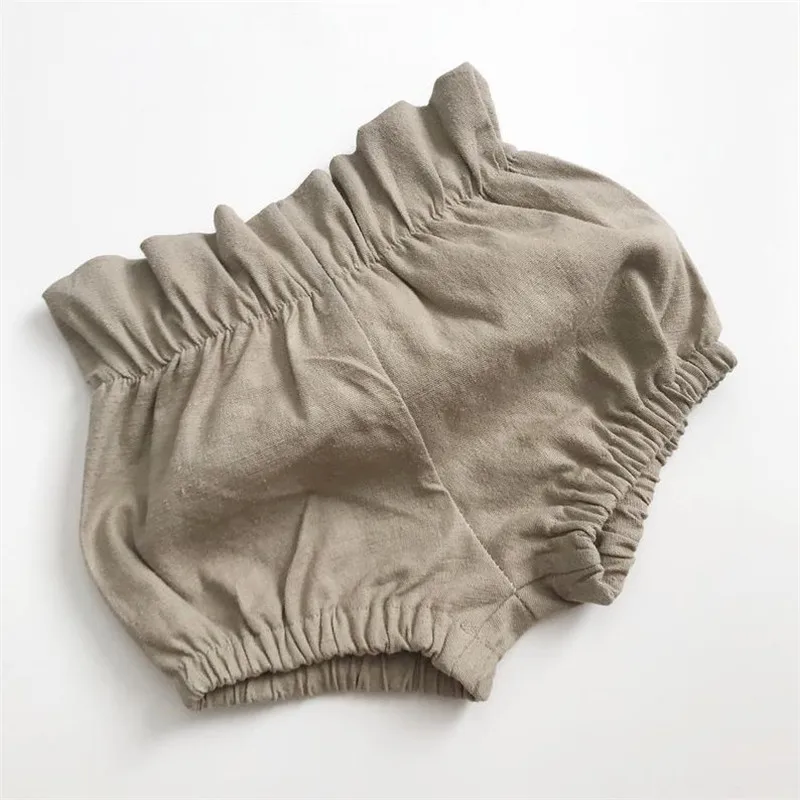 

6M-3T Solid Lace Up Summer Bloomers Baby Girl Shorts Pantalones Cortos Diaper Cover Baby Bummies Infant Shorts Toddler Boy