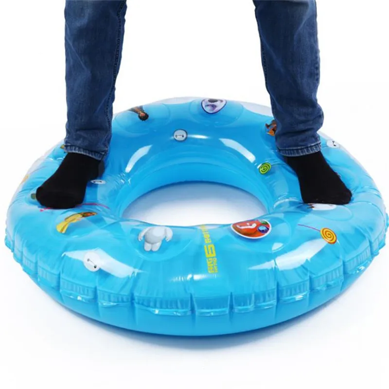 

New Thickened Children's Crystal Double-deck Swimming Ring PVC Inflatable Ring Axillary Ring Children's Swimming Ring Pool Toys