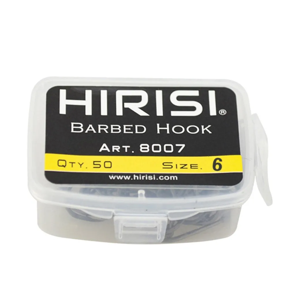 

50pcs Fishing Hook Barbed Hook Box Curve Shank For Hair Rigs High Quality