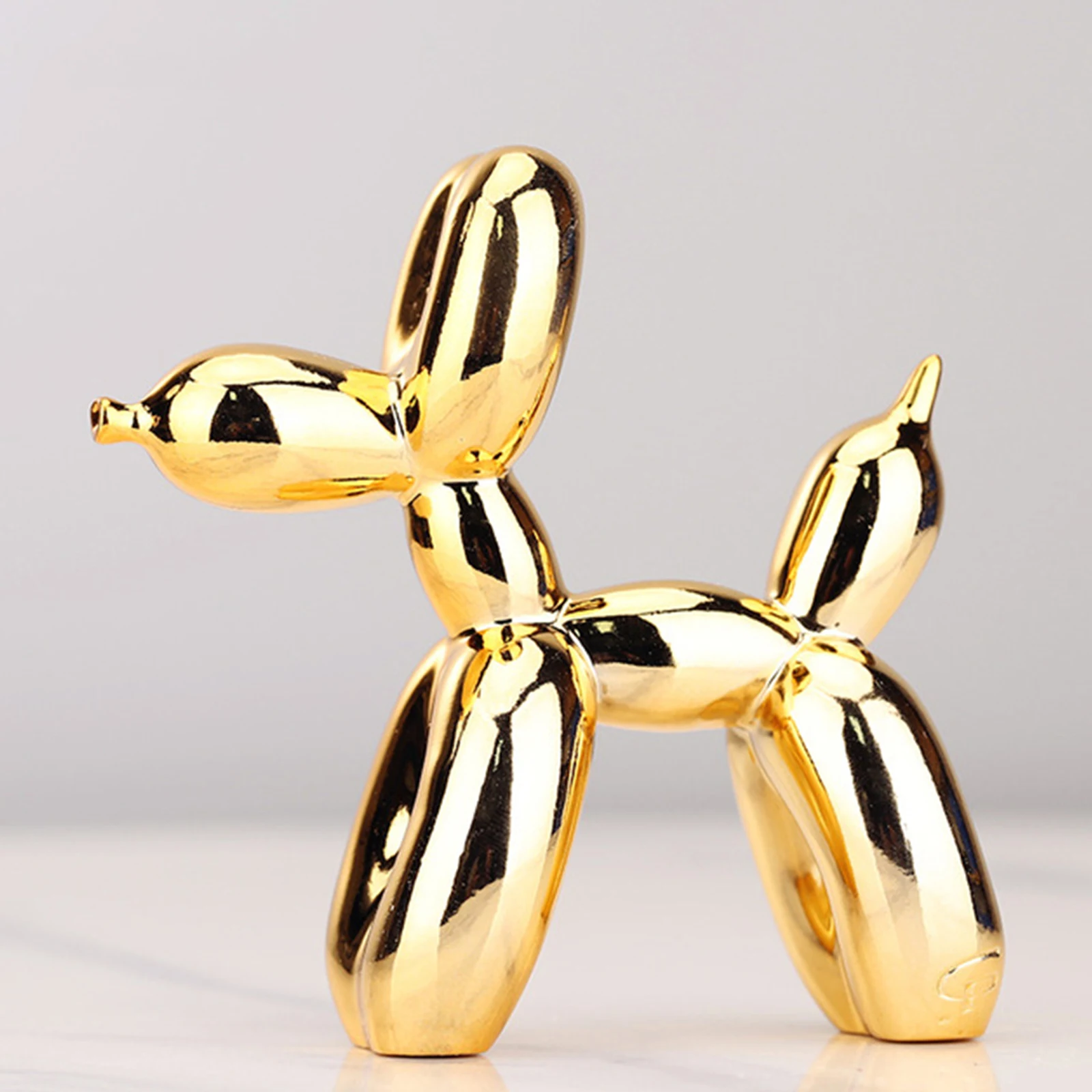 

Creative metal Resin Dog Crafts electroplating balloon dog sculpture home decorations modern living room desktop animal decor Or