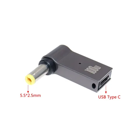 KYMISON Кабель USB Type-C на 5,5х2,5 мм  черный 100 Вт