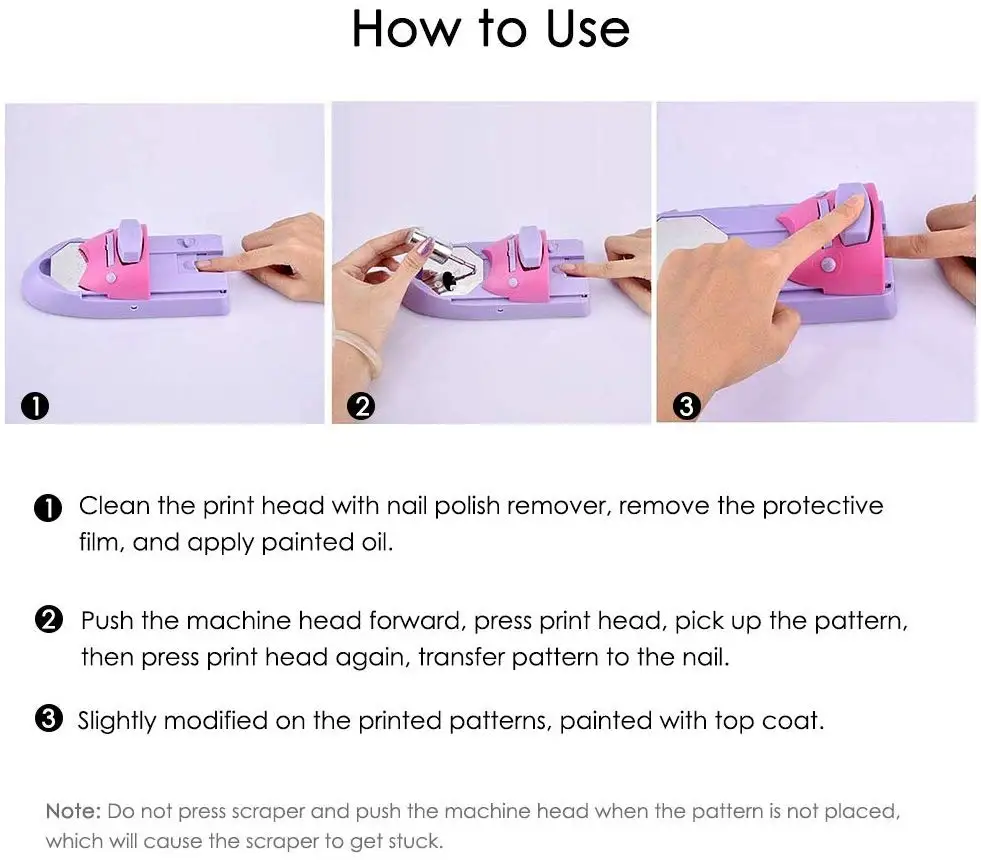Маникюрный принтер для самостоятельной Печати ПЕЧАТНАЯ МАШИНКА маникюра штампы