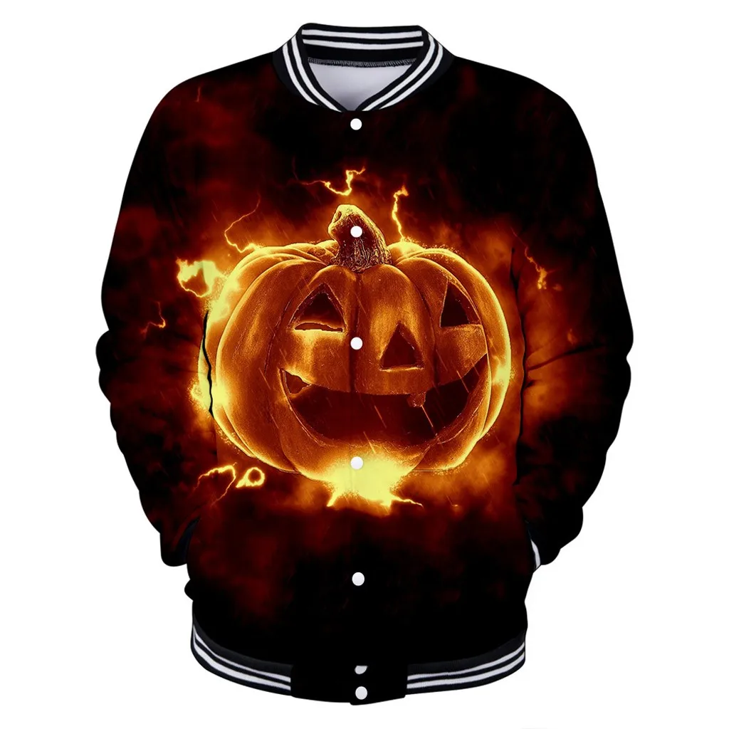 JAYCOSIN принт Курточка бомбер Для женщин Хэллоуин ретро пальто осень 2019