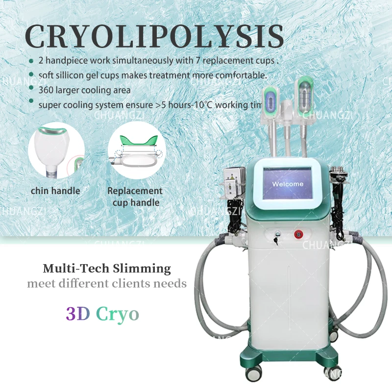 

Fat Reduce Freezing 360 Full Cryotherapy + 40K Cavitation + RF + Lipolaser Body Slimming Cryotherapy Beauty Machine CE