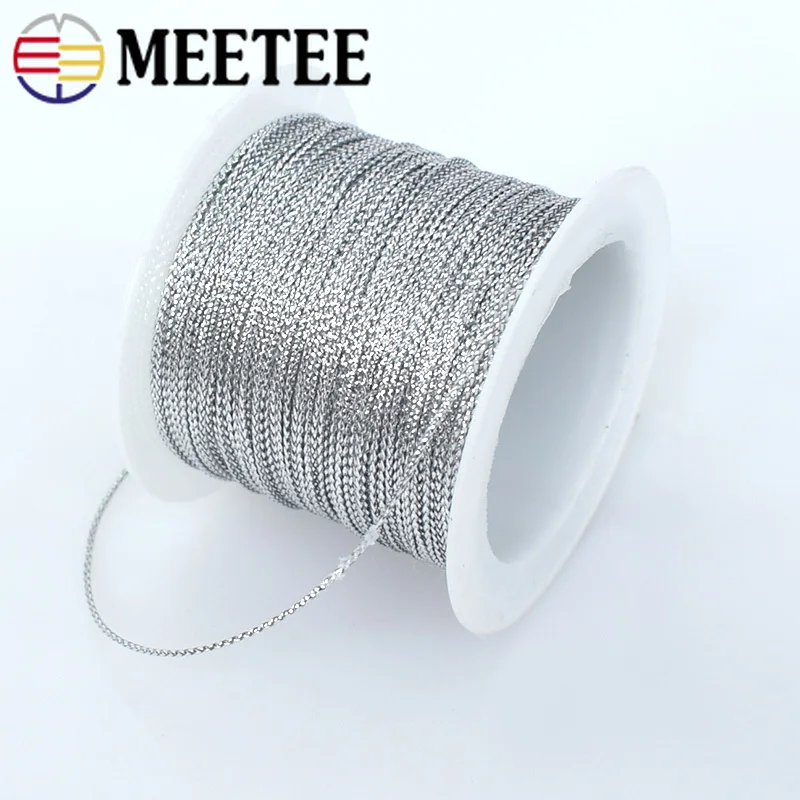Meetee (один = 20 метров) 1 мм высокая прочность Золотой блестящий полиэфирный шнур