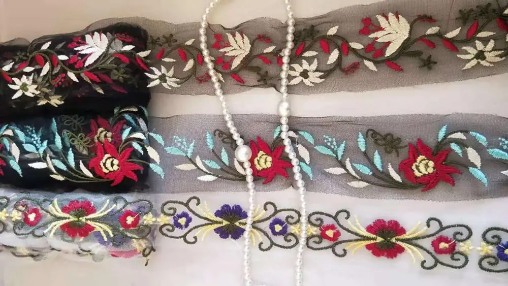 Сказочная вышитая кружевная лента цветочное хлопковое кружево для постельных