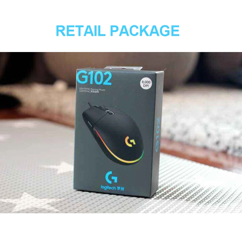 2020 Logitech G102 LIGHTSYNC Gaming Mouse Black/White/Blue with Streamer Effect 8000 DPI New Upgrade 2 Generation Game | Компьютеры и