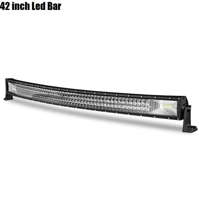 42 inch Light Bar DERI трехрядный изогнутый СВЕТОДИОДНЫЙ светильник для внедорожника Светодиодный точечный прожектор комбинированный луч светодиодный рабочий светильник 12 в 24 в автомобильный модифицированный Стайлинг - Цвет: 42 inch Light Bar