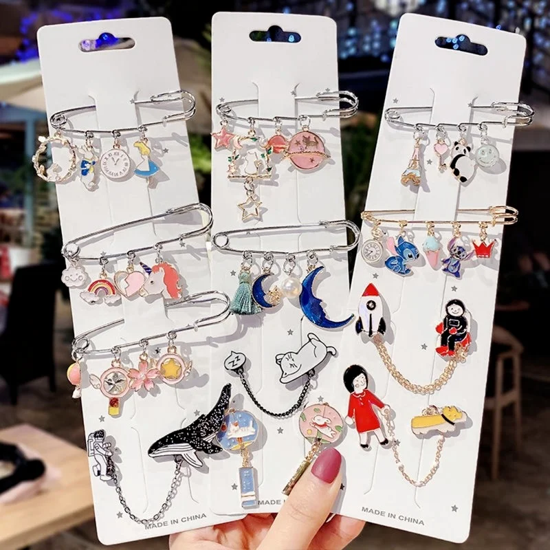 

Креативные броши в виде мультяшного астронавта кота пингвина ярких цветов кошки синего цвета аксессуары для женщин и девушек