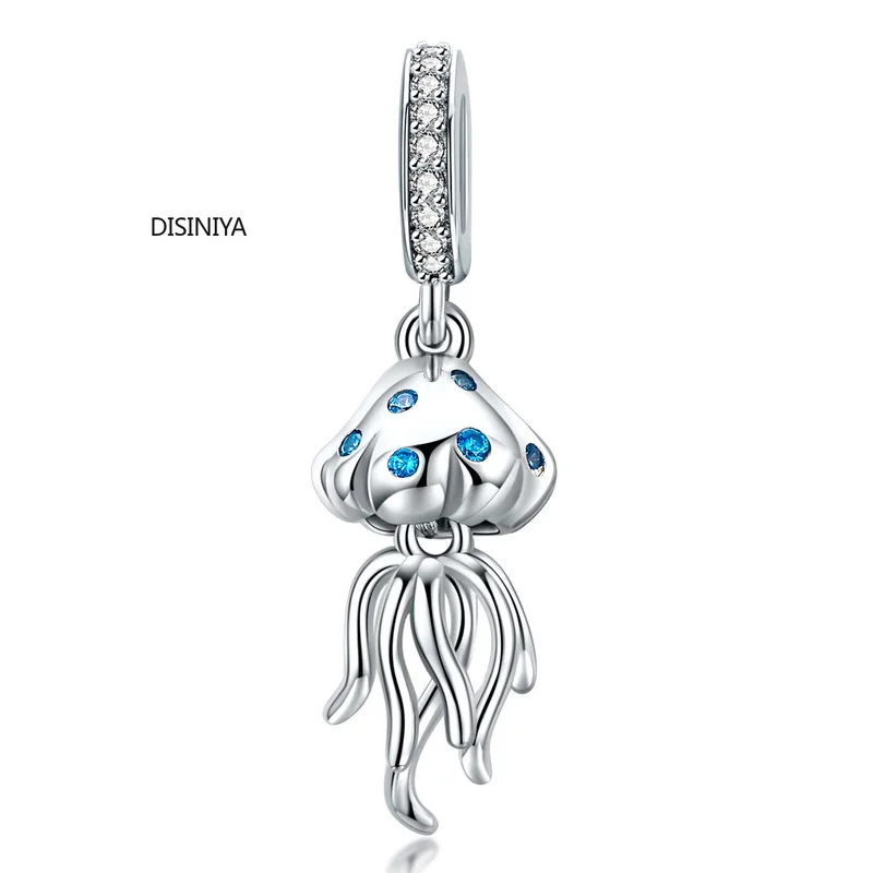 

DISINIYA Underwater World Series Jellyfish Pendant Charm for Bracelet Necklace Authentic 925 Sterling Silver DIY Jewelr