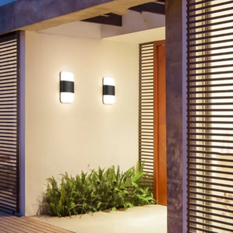 Светодиодная алюминиевая настенная лампа для крыльца квадратный уличный